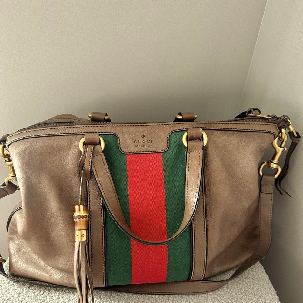 Gucci web detail satchel